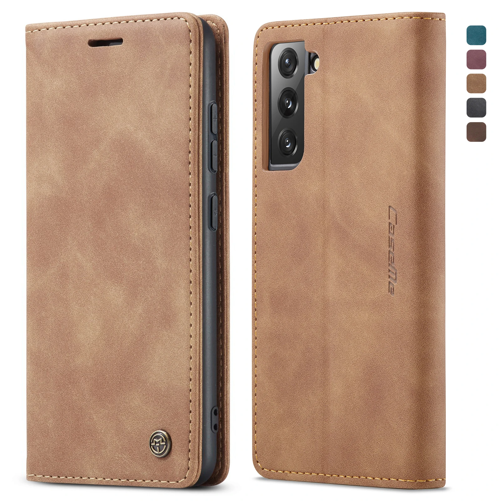 

Кожаный чехол в стиле ретро для Samsung S22 Ultra S21 +, роскошный магнитный держатель для карт, чехол для телефона Galaxy S20 Plus A13 A32 A52 A72 A53