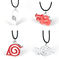akatsuki red cloud pendant necklace anime cosplay alloy necklace ninja props anime accessories cloud chain choker pendant gift
