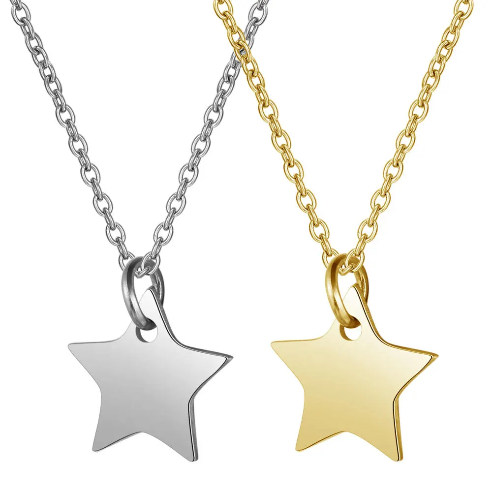 

Pentagram Titanium Steel Necklace Female Hot Selling Star Simple Fashion Stainless Steel Pendant Necklace