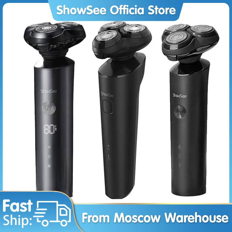 Серия электробритв Showsee Станок для бритья бороды с 3 головками Бритва для мужчин IPX7 Водонепроницаемые USB перезаряжаемые триммеры для волос бороды бритва мужская электробритва мужская
