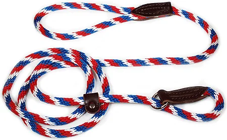 

LEATHER BROTHERS British Rope Slip Lead 6 Red White Blue