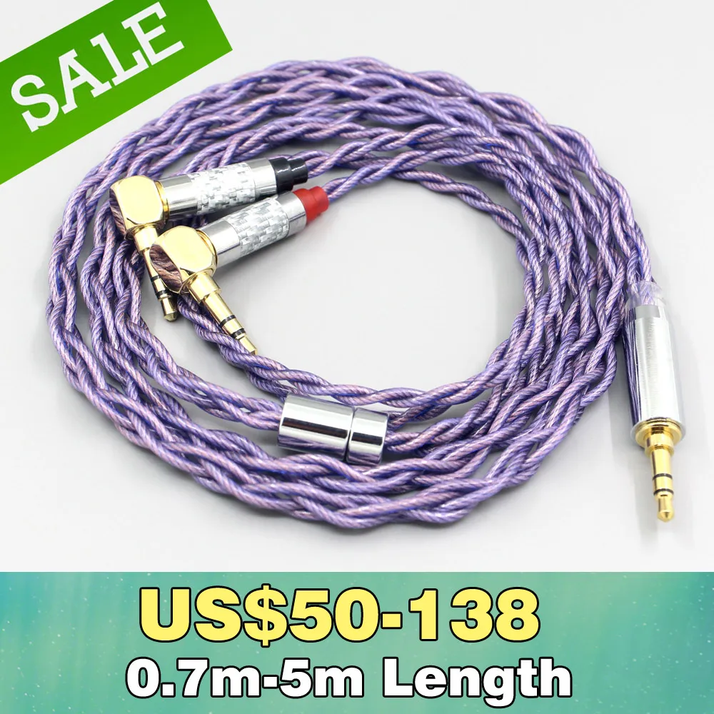 Type2 1.8mm 140 cores litz 7N OCC Headphone Earphone Cable For Verum 1 One L Shape 3.5mm Pin 4 core LN007876