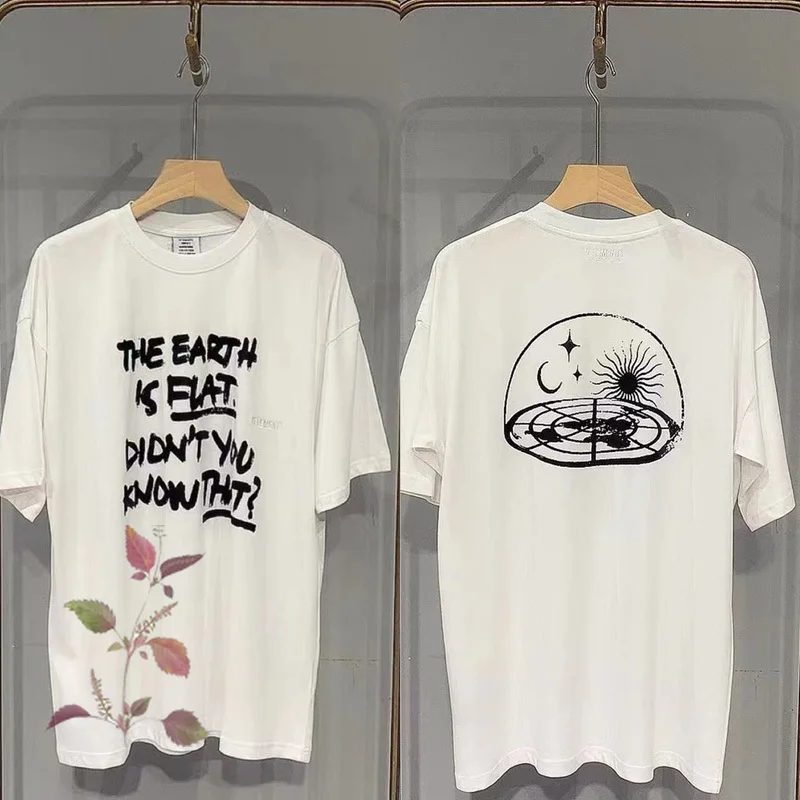 

23SS VETEMENTS New Graffiti Printed Letter Embroidered T Shirt Men Women Loose Fitting Casual High-quality Short Sleeved T-shirt