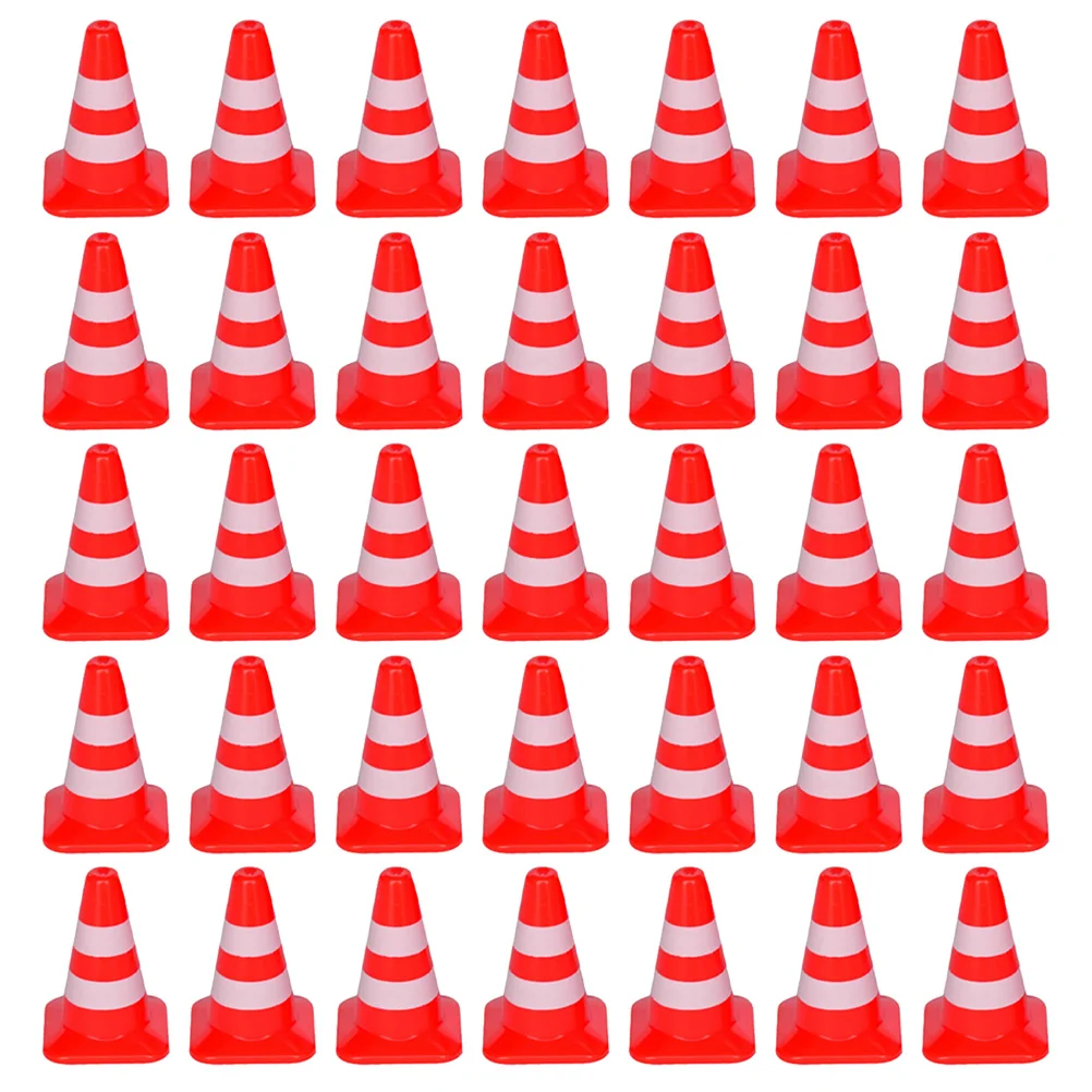 

35 Pcs Roadblock Simulation Props Educational Toys Traffic Scene Plaything Model Safety Cone Mini Abs Barricade Fitness
