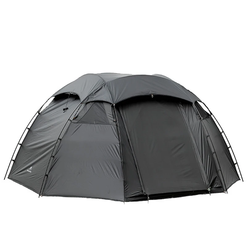 

Black Round Tent Outdoor Camping Luxury Single Layer Tourist 210T Anti-tear Seams Taped Waterproof Windproof 4seasons Family