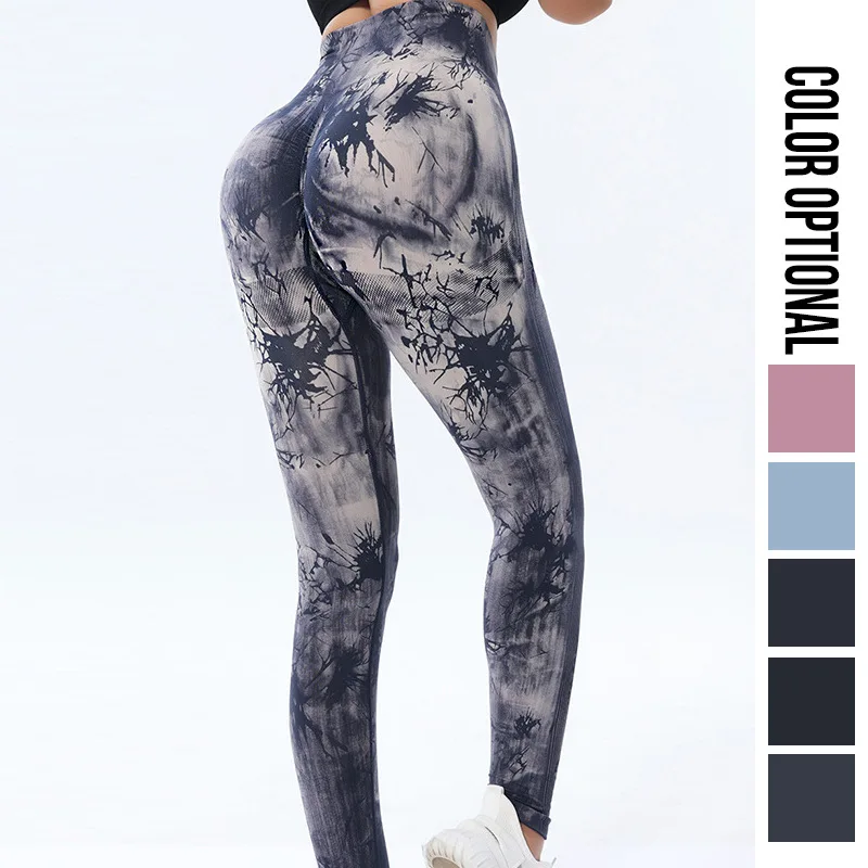 Women Seamless Leggings High Waist Fitness Leggings Push Up Gym Workout Pants Tie Dye Leggins Stretch Yoga Pants Female Clothing