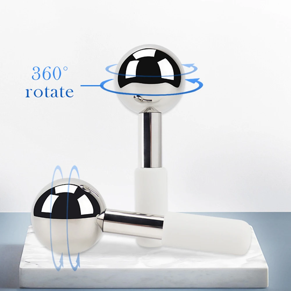 2pcs Home Spa Face Massager Body And Neck Face Lift Facial Roller Stainless Steel Beauty Ice Globes Cryo Massage Tools