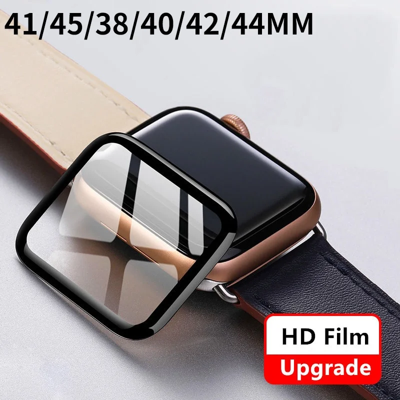 Мягкая защита экрана для Apple Watch series 7 6 5 4 3 se T500 45 мм 41 44 40 42 38 9D HD (не закаленная)