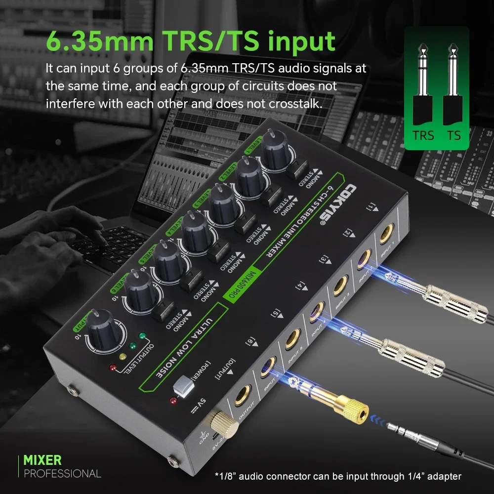 Портативный 6-канальный стереомикшер светодиодные звуковые микшерные консоли