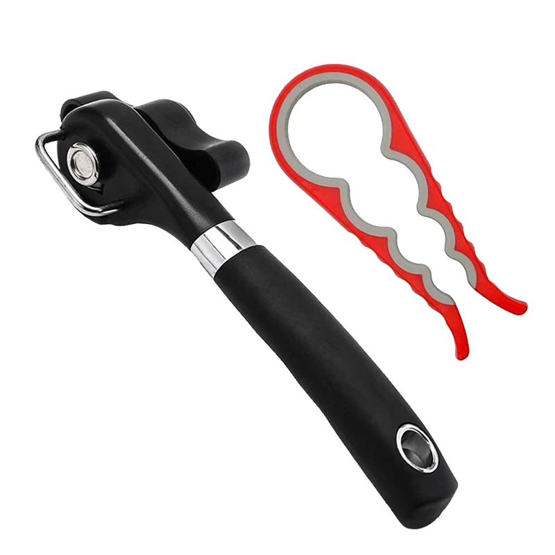 

Manual Can Opener,Smooth Edge,Stainless Steel Can Opener With One 4 In 1 Adjustable Jar Opener Set For Arthritis Camping