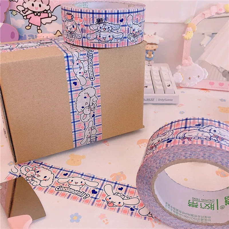 

Kawaii Sanrio Accessories Cinnamoroll Cartoon Packing Tape Courier Cute Beauty Printing Tape Toys for Girls Gift