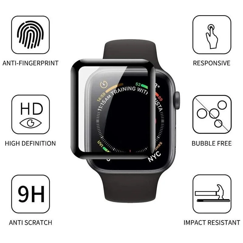 

Защитная пленка для Apple Watch 7 6 SE 5 4 3 45 мм 42 мм 38 мм 44 мм 41 мм 40 мм, 3D изогнутая мягкая защитная пленка, защита экрана