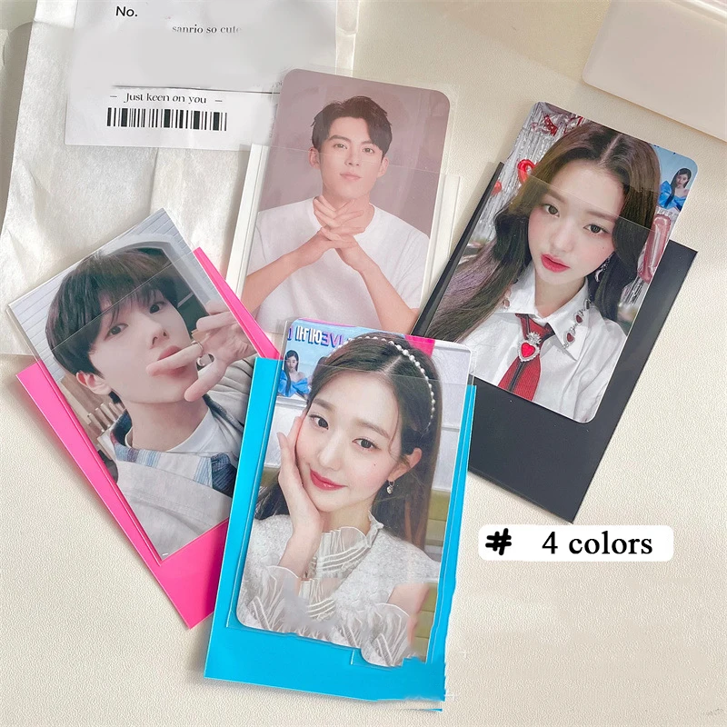 

50pcs/pack Card Storage Bag Translucent Color PVC Photo Cover Photo Cards Protective Cover Flat Card Sleeve INS Postcard Film