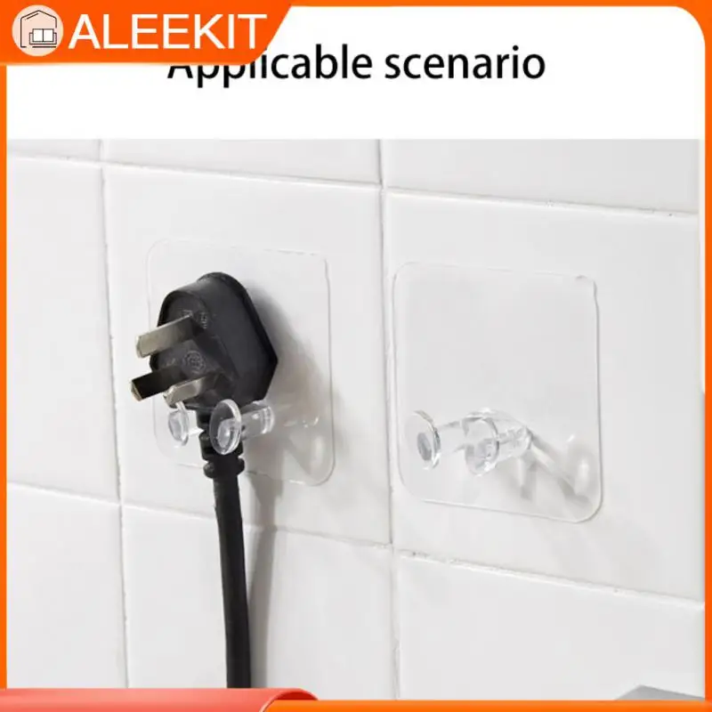 

Клейкий крючок с электрической вилкой, прозрачный клейкий шнур питания, органайзер для хранения, вешалка, аксессуары для кухни и ванной ком...