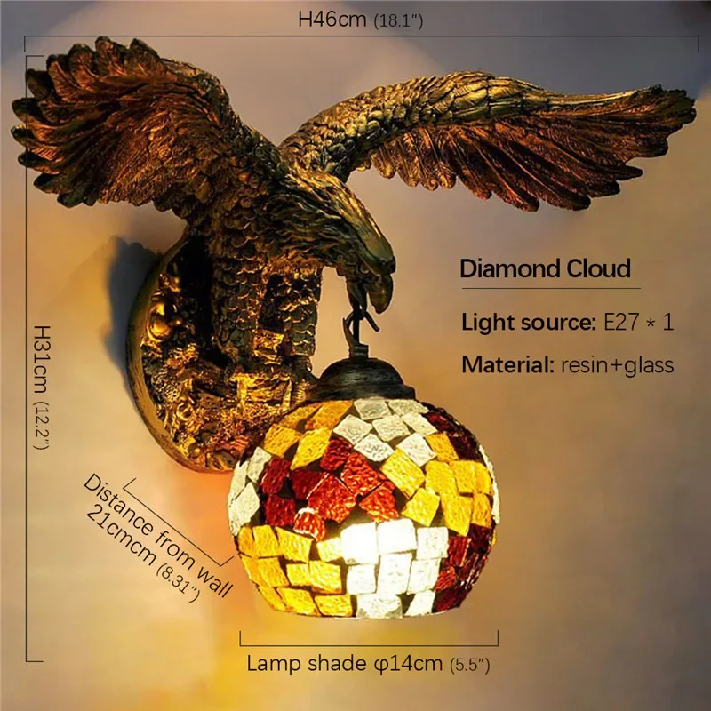 DLMH современный настенный светильник с орлом в стиле ретро креативный для