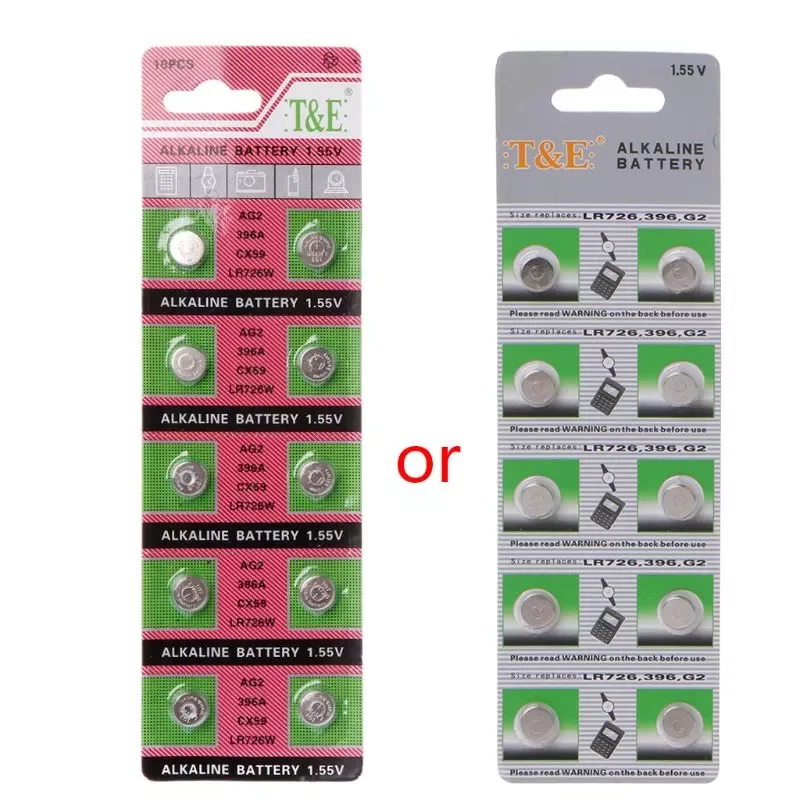 

Alkaline Batteries AG2 1.5V G2 396A LR726 SR726W GP397 1164SO SR59W SR726 Coin Button Cell Watch Toys Clocks