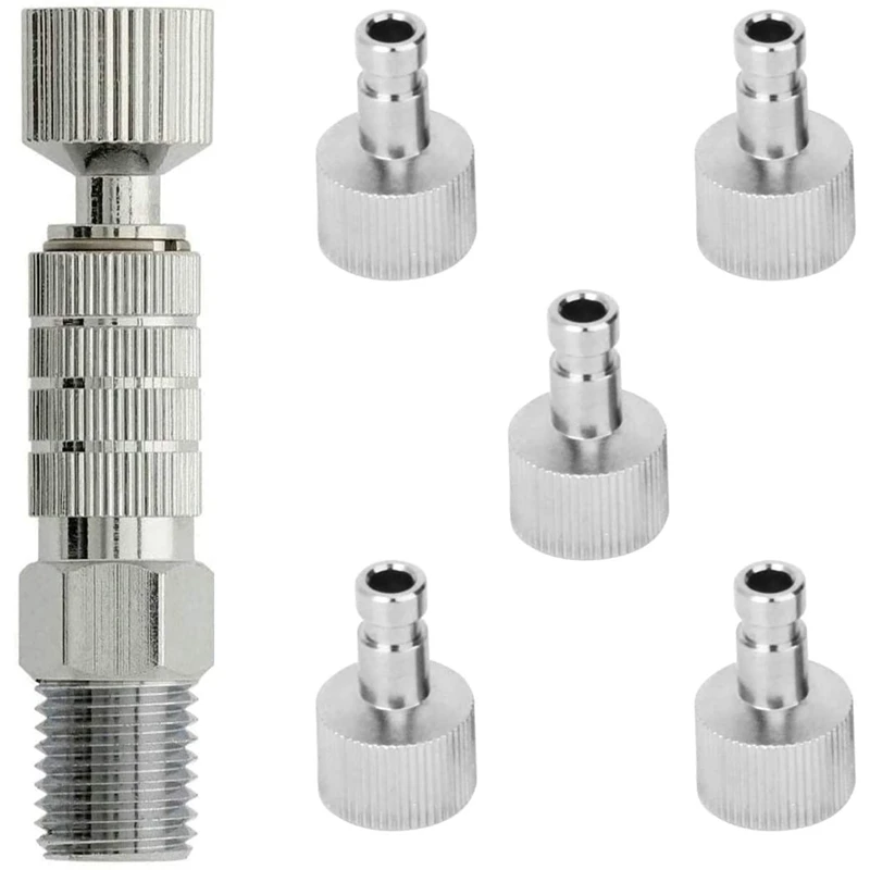 

Airbrush Quick Release Disconnect Quick Coupler Plug Fitting With 5 Male Fittings, 1/8 Inch BSP Male Female Coupling Set