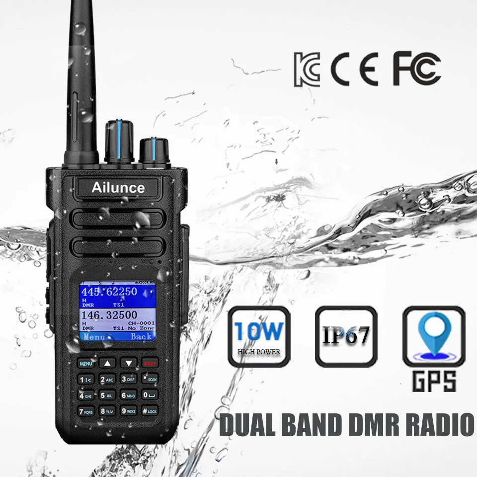 

Ailunce 10 Вт DMR GPS внутренняя связь полицейский сканер Двусторонняя радиосвязь IP67 водонепроницаемая 2900 мАч Двухдиапазонная цифровая рация HD1