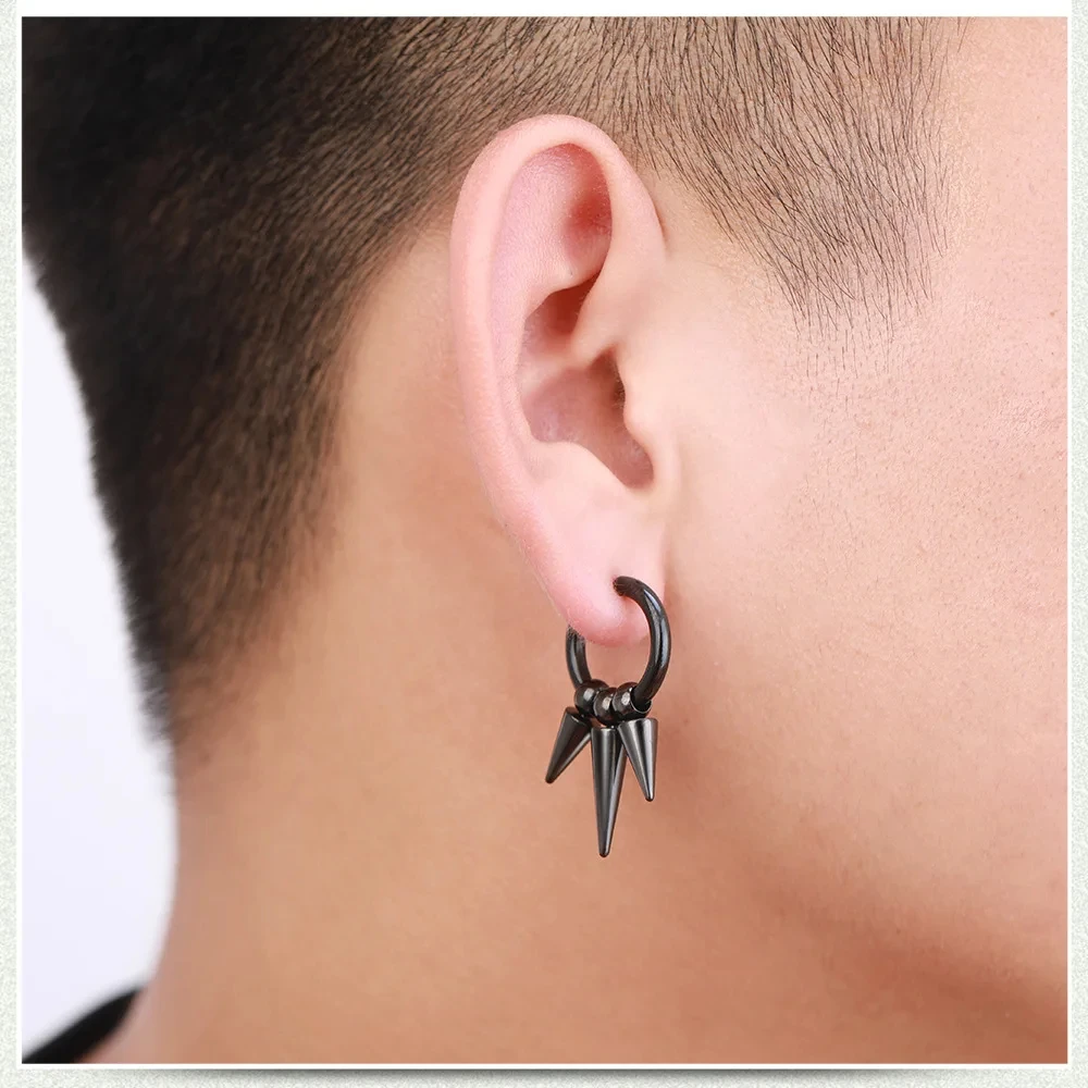 Серьги-кольца с шипами в стиле хип-хоп для мужчин и женщин украшения