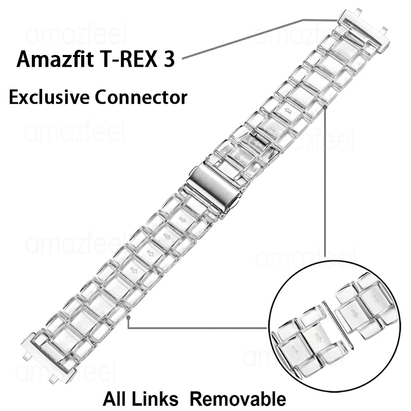 Фото Ремешок для часов Amazfit T-REX 3, прозрачный полимерный ремешок для часов Amazfit T Rex 3, браслет Correas reloj для amazfit t rex 3, браслет №4