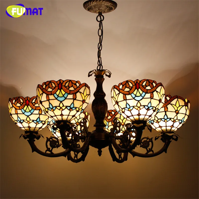 

FUMAT Tiffany Pendant Lamp European Retro Style Baroque Stained Glass Shade Restaurant Living Room Suspension Lamp Project Light