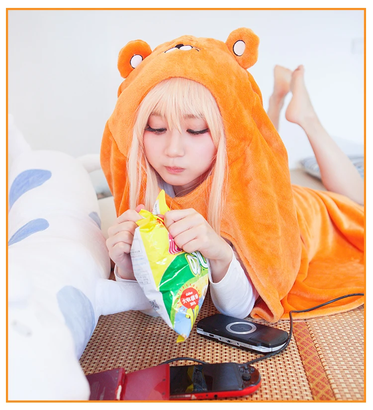 

Himouto Umaru-chan Cloak Anime Umaru chan Doma Umaru Cosplay Cloak Costume Flannel Cloaks Blanket Hoodie Girl Women 160cm*110cm