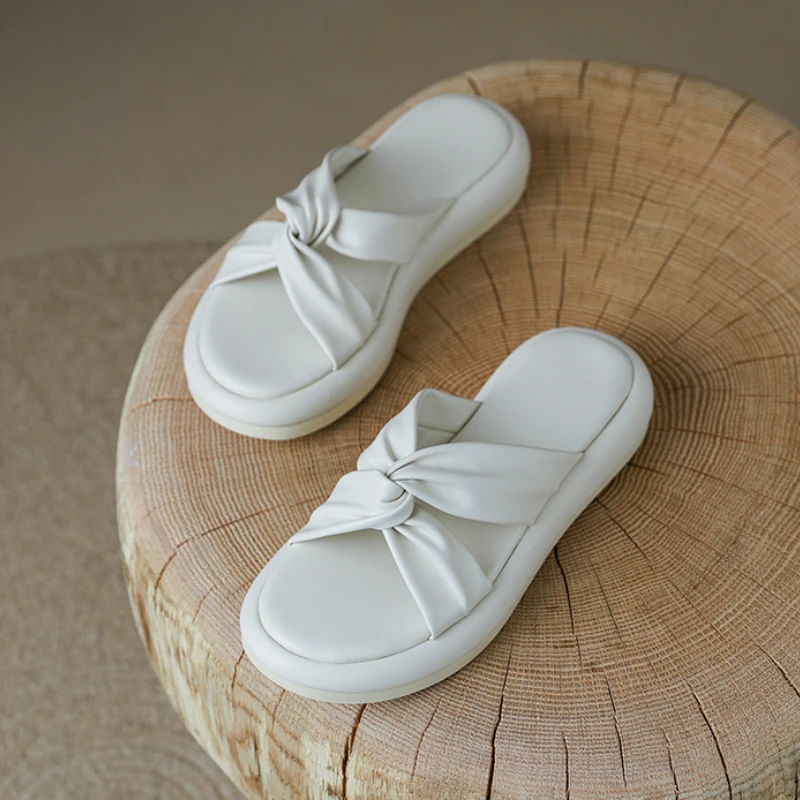 

Туфли женские на платформе, повседневные уличные шлепанцы, модные элегантные сандалии, милый корейский стиль, Размеры 35-40, лето 2022