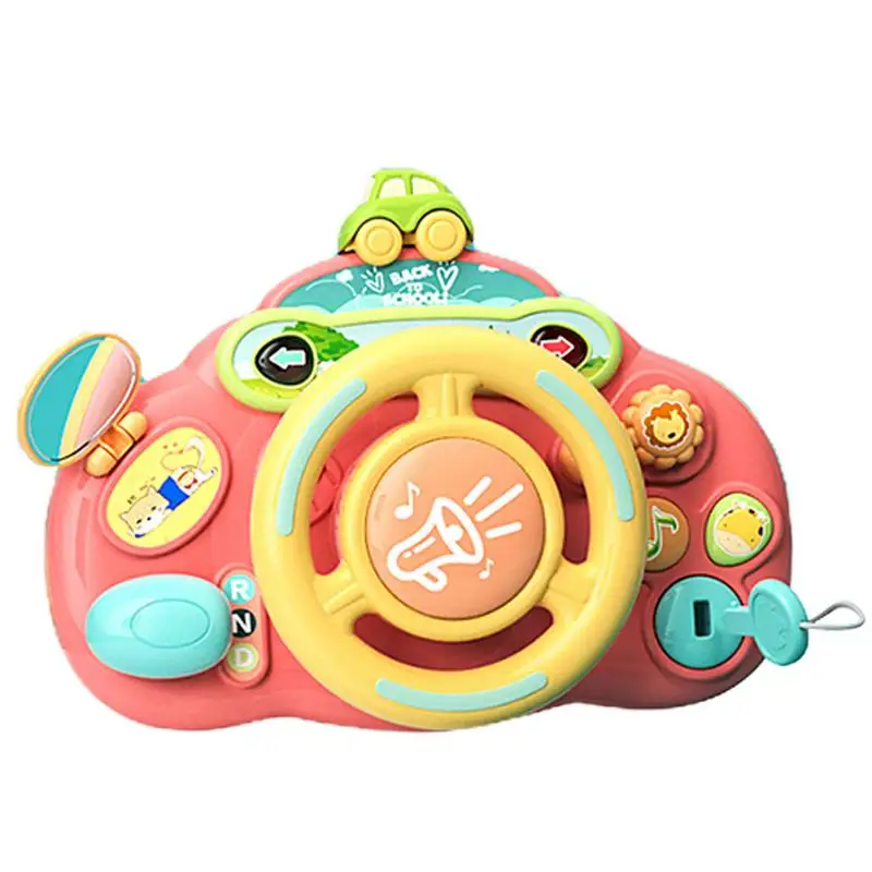

Toy Steering Wheel Toy With Lights Music Simulation Driving Car Copilot For Toddler Preschool Interactive Electric Toys