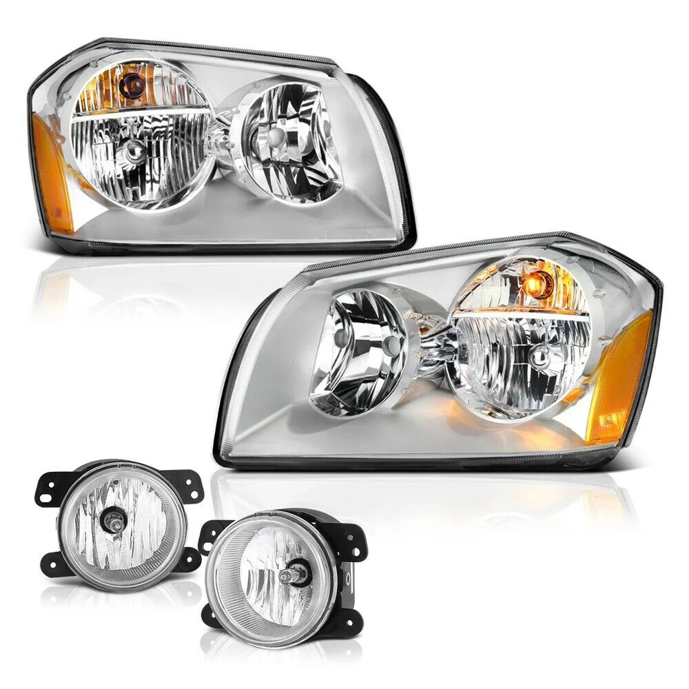 

For Dodge Se Sterling Chrome Foglights Headlights Crystal Lens Assembly