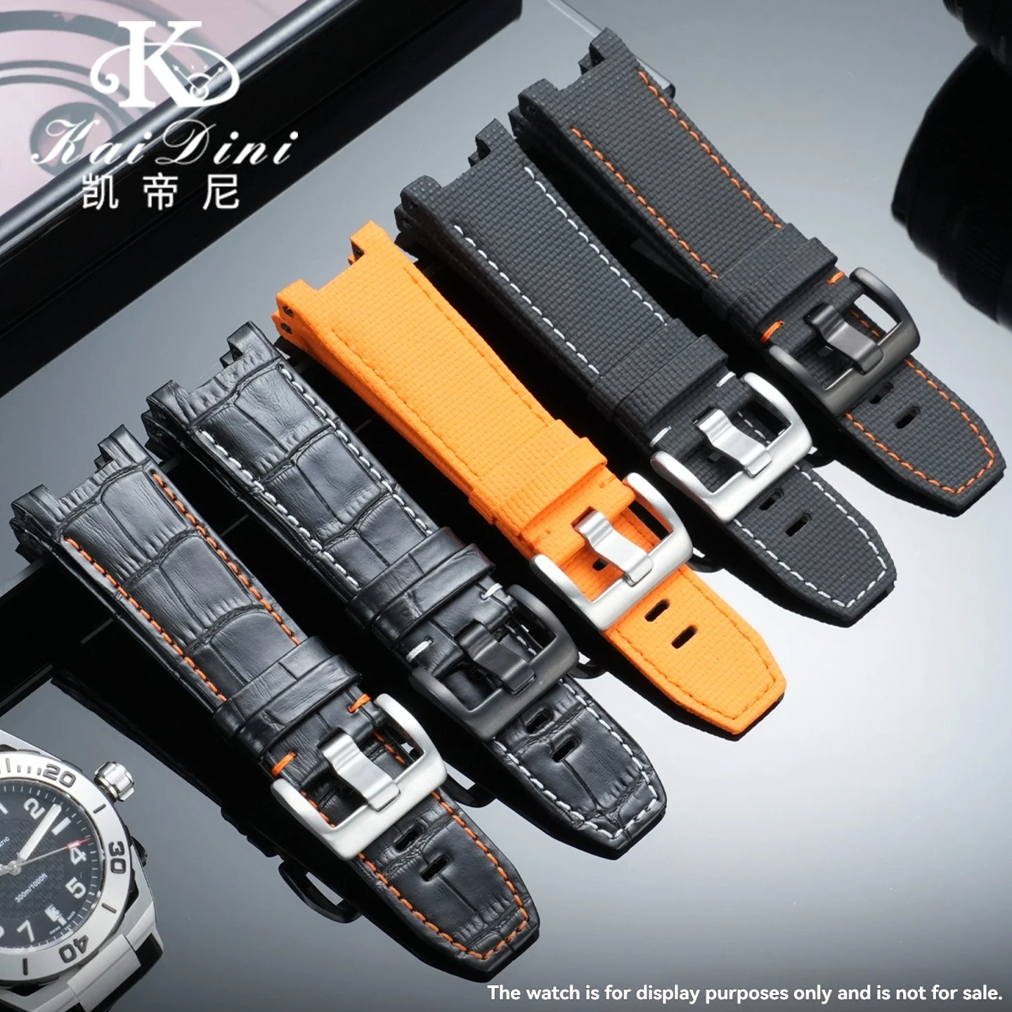 Фото Высококачественный ремешок для часов из фторкаучука, подходит для Hamilton Khaki Navy Devil Fish H78716983 H78615335, мужской кожаный ремешок для дайвинга. №2