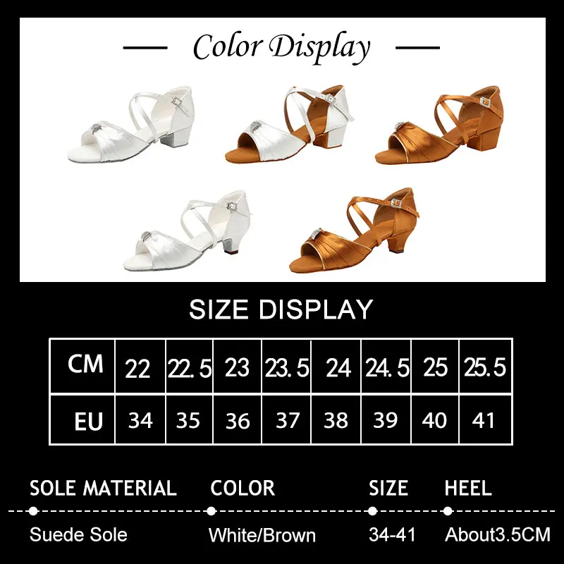 SWDZM New Girl's Latin dance shoes Women Ballroom/Tango/Salsa Low Heeled Fashion Salsa Sandals Party dancing shoes 3.5/4CM