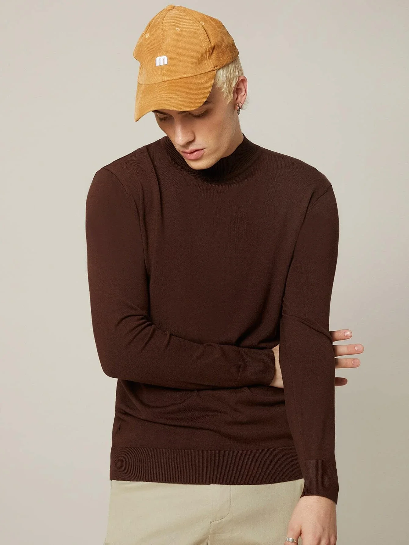 

New in BASICS Men Stand Collar Sweater trapstar y2k hoodies jacket sweater jeans cheap items with free shipping