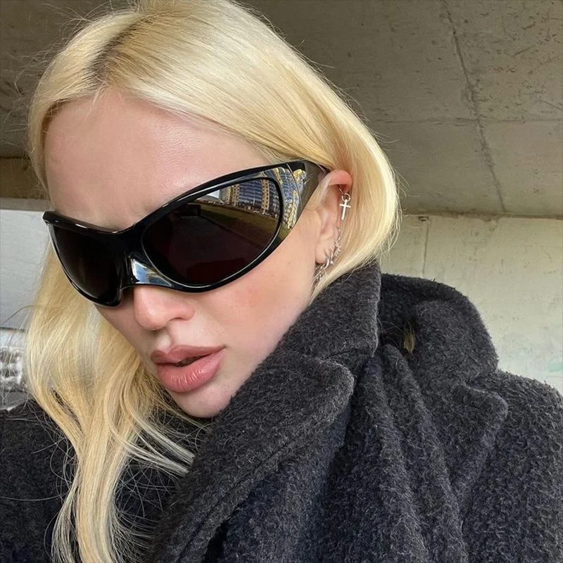 

Очки солнцезащитные Y2k Cateye для мужчин и женщин, модные брендовые дизайнерские Классические солнечные очки в стиле хип-хоп и панк, UV400