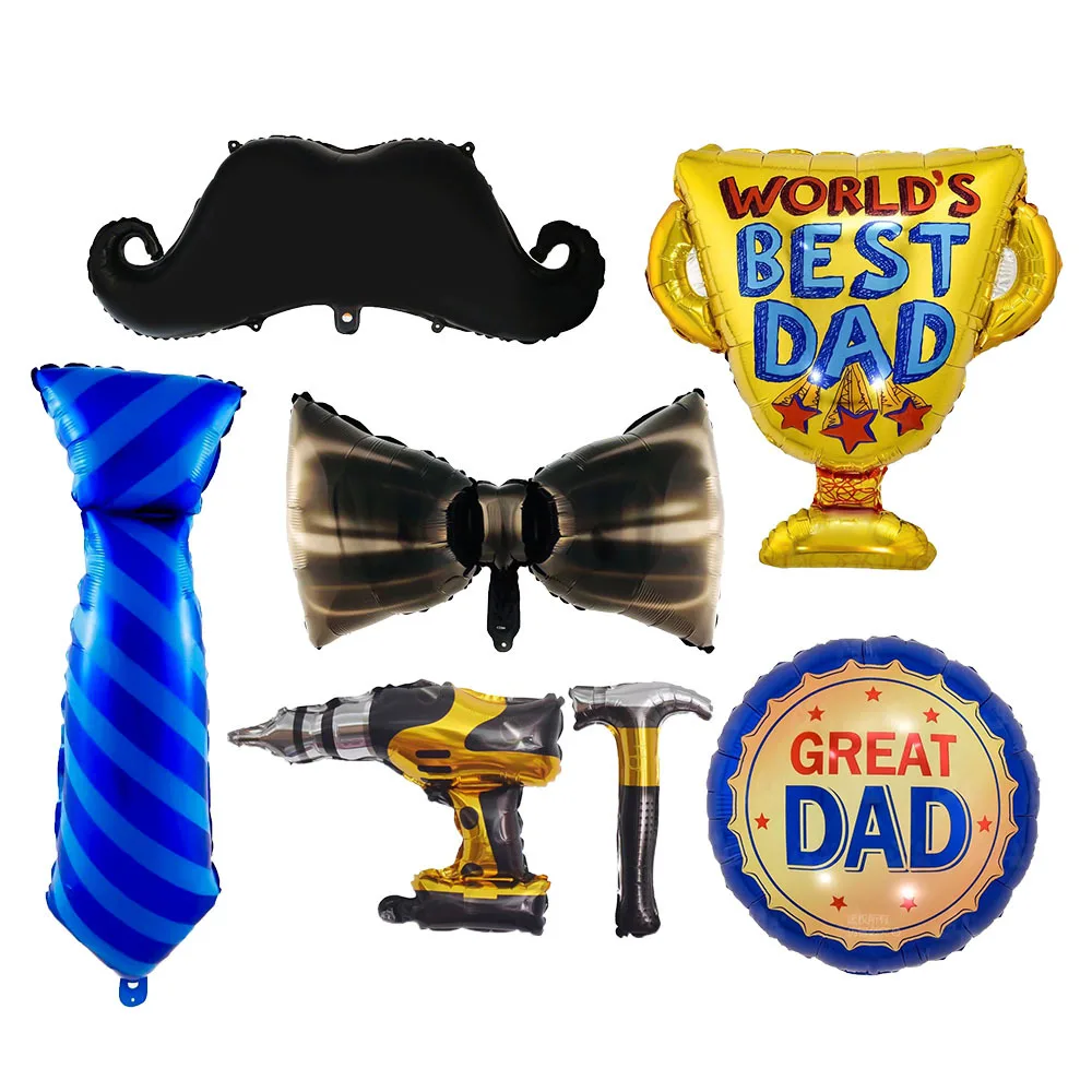 

1Set Father's Day Bow tie Balloon 32 inch Foil Balloons 1st Kids Theme Birthday Party Tool Decorations Baby Shower Globos