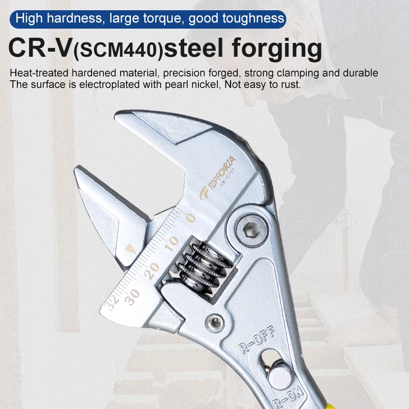 TOPFORZA Регулируемый ключ Ключ с храповым механизмом из хром-ванадиевой стали