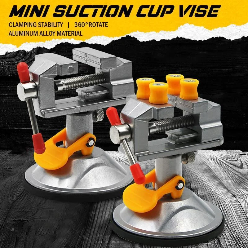 

Mini Table Vise 360° Rotatable Small Table Bench Vise Suction Cup Hand Drill Grinder Rotary Fixed Frame Walnut Vise Dropshipping