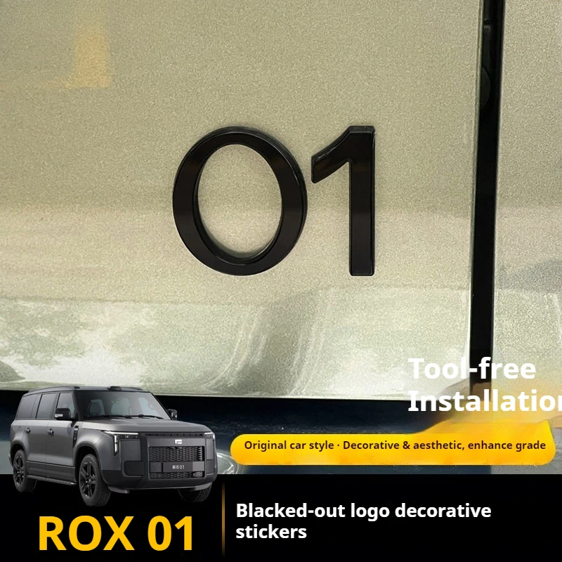 Фото Для ROX 01 Black Warrior Edition: Эмблема с надписью Black Rox, значок на дверь багажника, декоративная накладка Blackout, аксессуары для внешней отделки №2