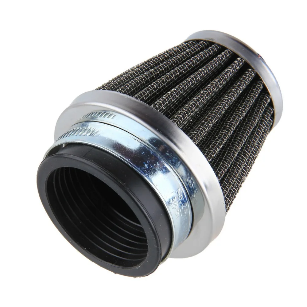 

46mm High Filtration Air Filter Cleaner for Universal Motorcycles Go-Karts ATVs Dirt Bikes Air Intake Pipe Refit Metal Silver