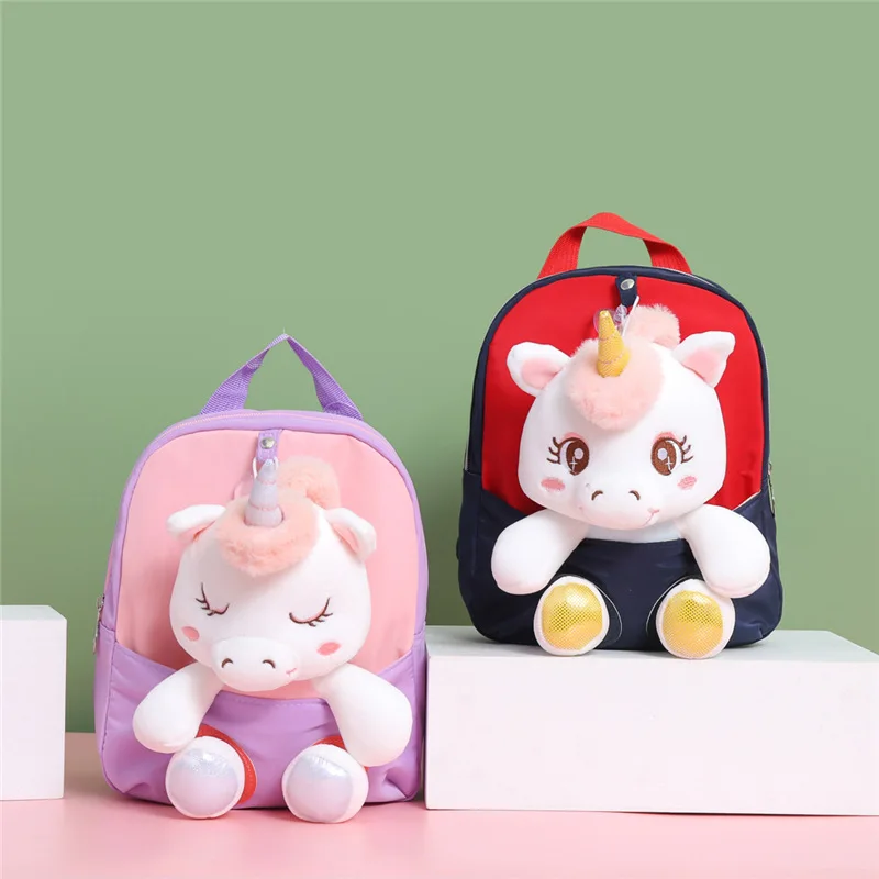 Girls' School Backpack Child Girl Smiggle Bags Backpacks New Unicorn Kindergarten Plush Toy Ultralight Nylon Trendy Bag Kid
