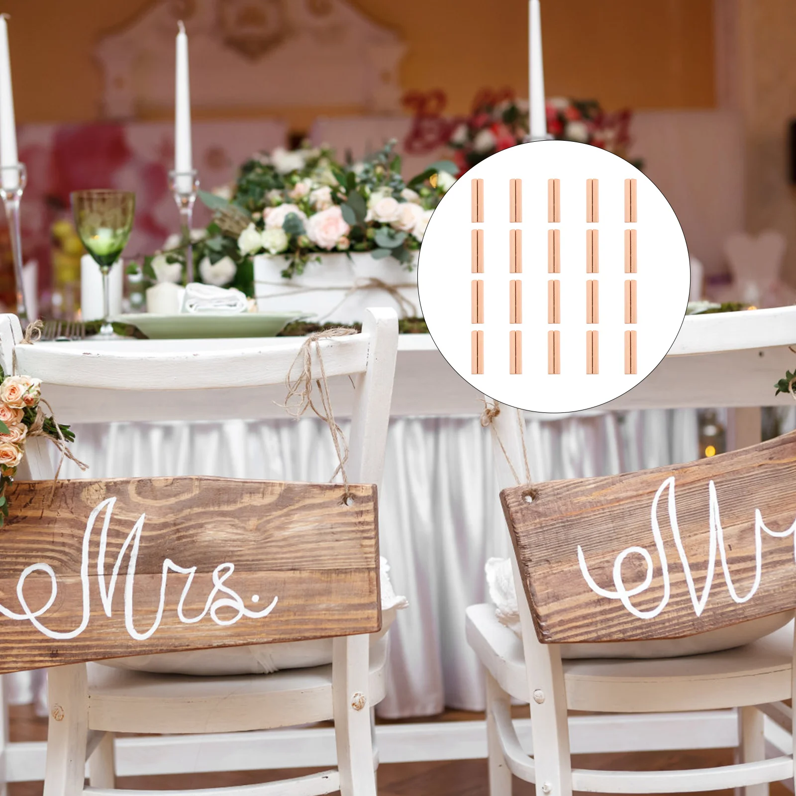 

20pcs Table Holders Name Holders Wooden Menu Holder for Party Holiday Wedding