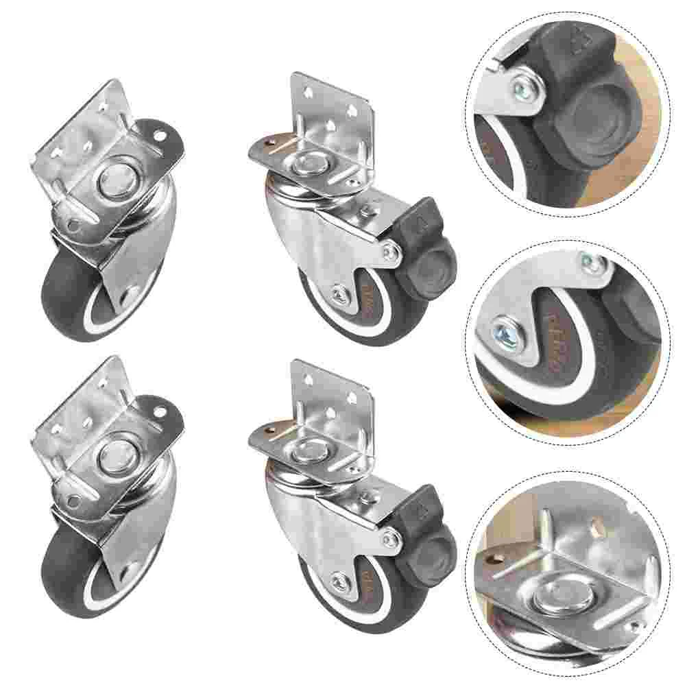 

4pcs L-shaped Casters Useful Rotation TPR Casters Stem Casters Swivel Wheels for Luggage