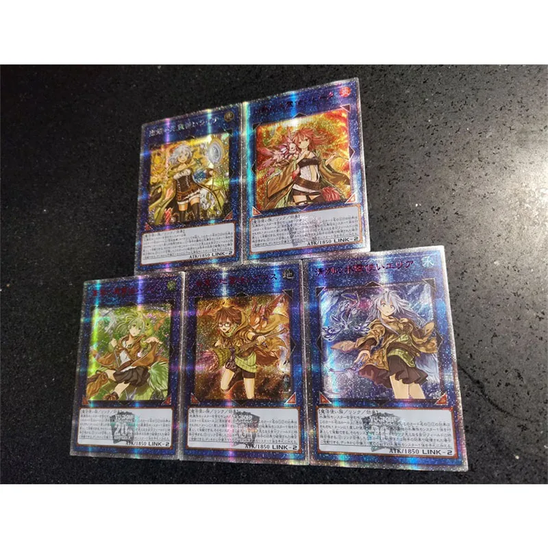 Yu-Gi-Oh аниме игровые карты DIY Лазерная флеш-карта Aussa the Earth Charmer Hiita Игрушки для