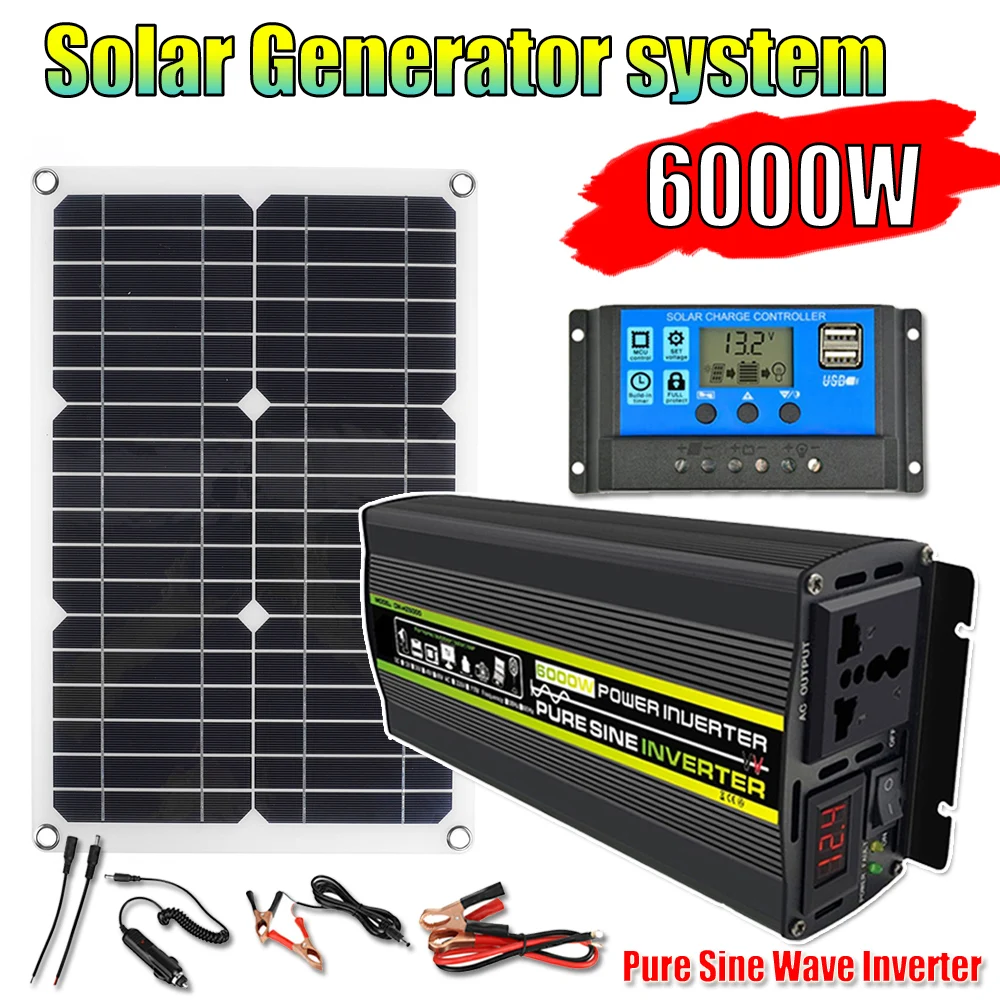 

Система поколения солнечной энергии, инвертор немодулированного синусоидального сигнала, 12 В, 220 В, автомобильный инвертор мощности 20 Вт, 18 ...
