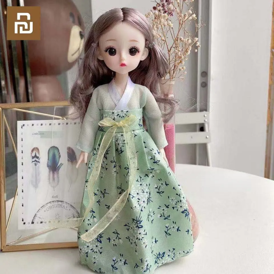 

Xiaomi BJD Dolls with Fashion Clothes 3D Eyes 30 CM Doll Soft Wig Plastic Body Head Full Set Kid Toys for Girl Birthday Gift