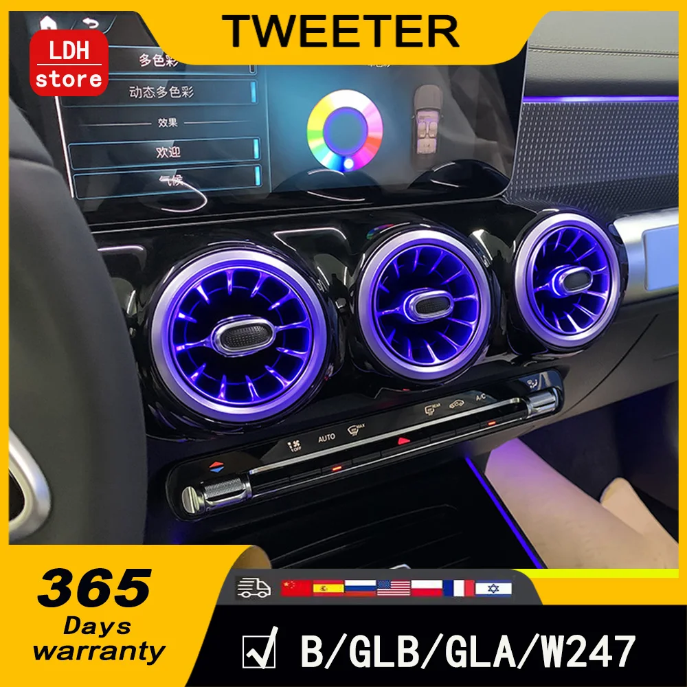 

Car Atmosphere Light Turbo Air Vent Outlet Interior Ambient Light For Mercedes Benz GLB W247 64 Colors