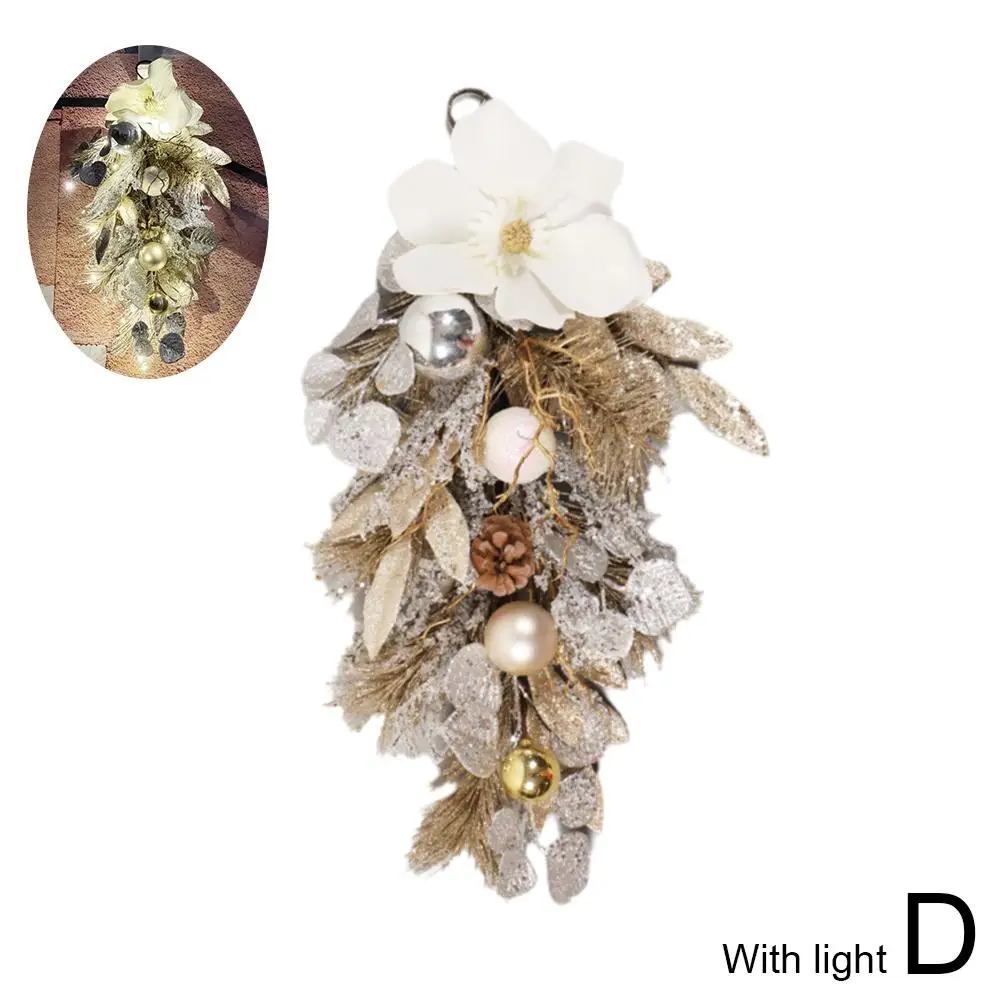 Рождественские каплевидные венок золотые искусственные сосны рождественские