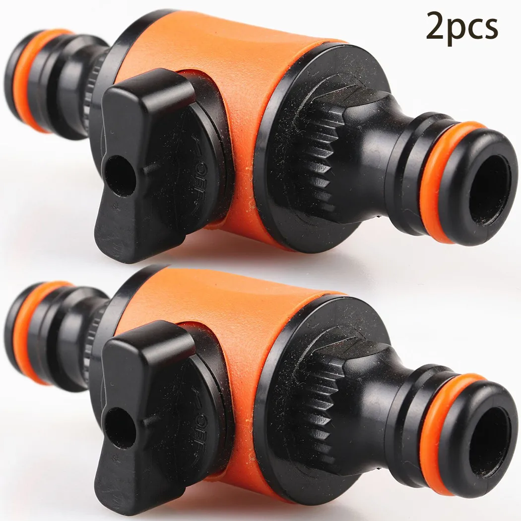 

2PC Garden Hose Pipe In-Line Faucet Tap Shut Off Valve Fitting Watering Irrigation Connector 16mm Quick Coupler
