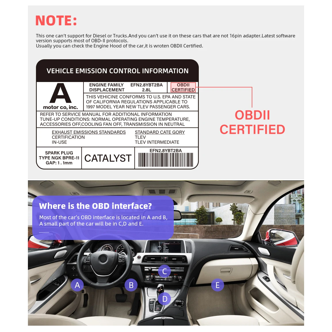 Автомобильный диагностический сканер V2.1 V1.5 OBD считыватель кодов автомобильный