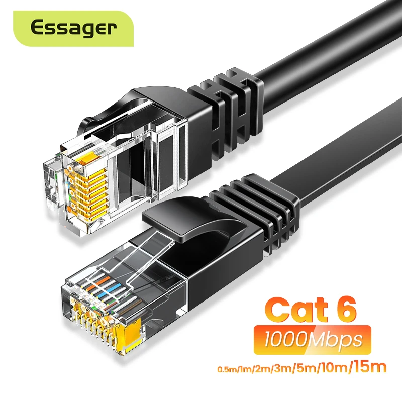 

2690 NO.2Essager Ethernet Kabel Cat6 Lan Kabel 10M Utp Cat 6 Rj 45 Splitter Netwerk Kabel RJ45 Twisted Pair Patch cord Voor