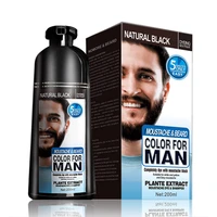 200ml natural beard dye shampoo permanent instant beard dying black dye wax fast color long lasting black beard cream for men